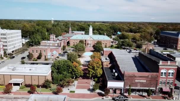 Flygfoto Tarboro Tarboro North Carolina Hometown Usa Small Town Usa — Stockvideo