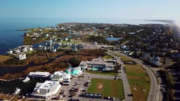 Aerial Pullout Hatteras Hatteras Północna Karolina — Wideo stockowe