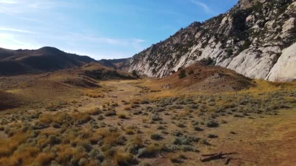 Ford Van Revelar Desde Parte Inferior Toma Disparo Wyoming Mavic — Vídeos de Stock