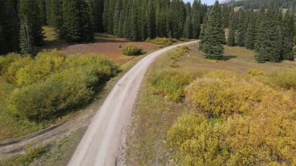 Chiudere Tiro Colpo Una Strada Sterrata Telluride Colorado Girato Mavic — Video Stock