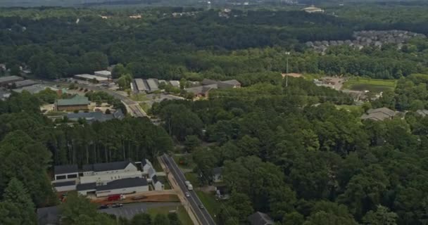 Woodstock Georgia Aerial Pan Δεξιά Βολή Της Ήρεμης Γειτονιάς Άγριο — Αρχείο Βίντεο