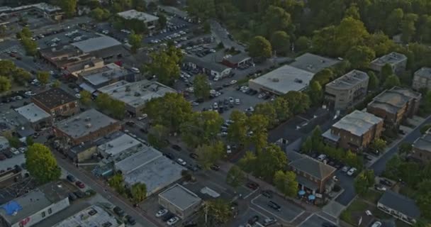 Roswell Georgia Havacılık Gün Batımında Sakin Bir Mahalle Trafik Ormanın — Stok video