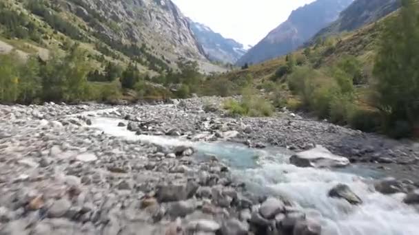 Fransa Bir Kanyon Boyunca Akan Bir Nehrin Güzel Hızlı Hareket — Stok video