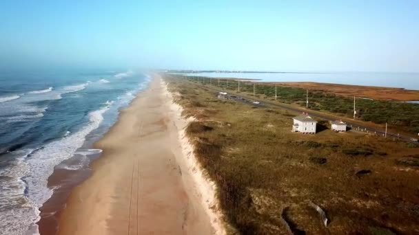 Die Äußeren Ufer Von North Carolina Luftaufnahme Aus Frisco Frisco — Stockvideo