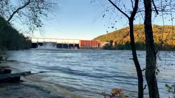 Waters Discharging High Rock Lake Dam High Rock Lake High — Stock Video