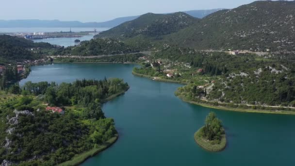 Smukke Bacina Søer Ved Bjergene Kroatien Antenne – Stock-video