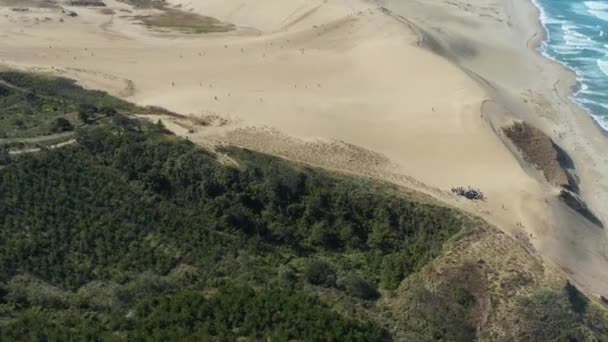 Tottori Sand Dunes Japón Inclinación Aérea Establecimiento Tiro — Vídeos de Stock