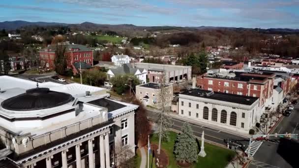 Aerial Marion Virginia Marion Marion Smyth County Court Thouse — стоковое видео