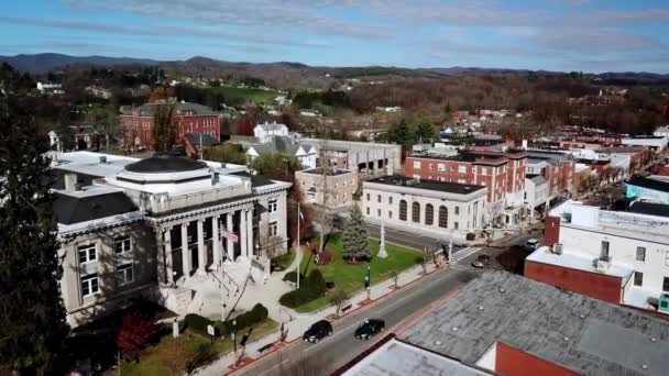 Aerial Push Courthouse Marion Virginia Marion Marion — Stock Video