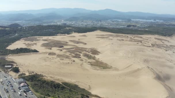 Tottori Sakyu Dunas Arena Pan Aéreo Establecimiento Tiro — Vídeos de Stock