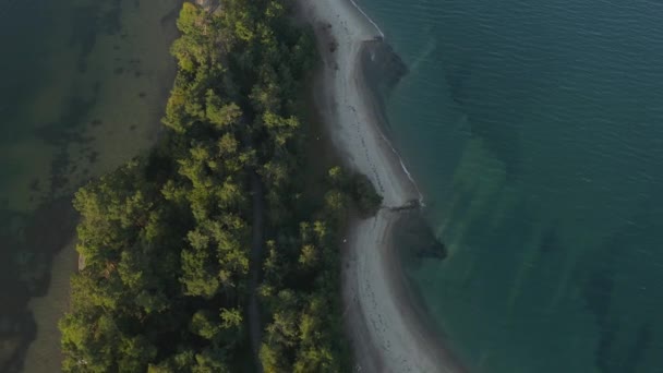 Aerial Tilt Shot Revealing Beautiful Amanohashidate Kyoto Japan — Stock Video