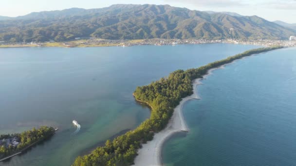 Amanohashidate Great View Japan Aerial Pan Establishing Shot — Stock Video