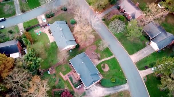 Luchtfoto Met Uitzicht Buurt Huisvesting Gemeenschap — Stockvideo