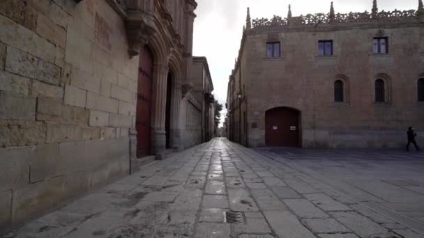 Città Monumentale Salamanca Vuota Causa Dell Isolamento — Video Stock