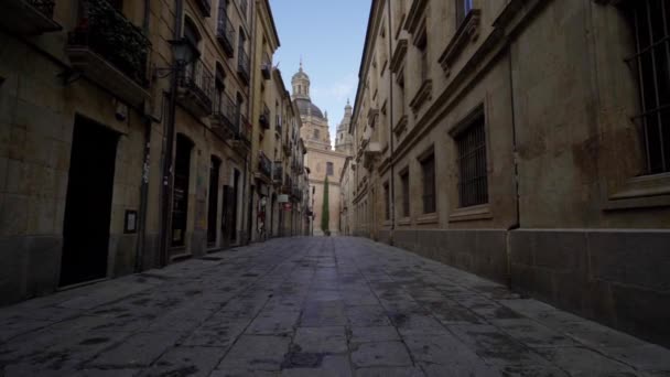 Città Monumentale Salamanca Vuota Causa Dell Isolamento — Video Stock