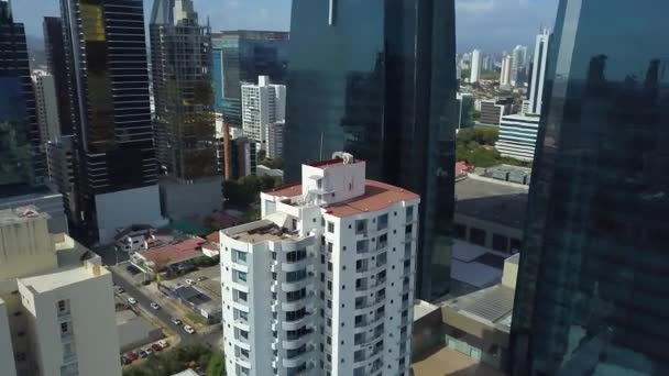 Urban Residential Skyscraper Surrounded Modern Buildings Financial District Panama City — Stock Video