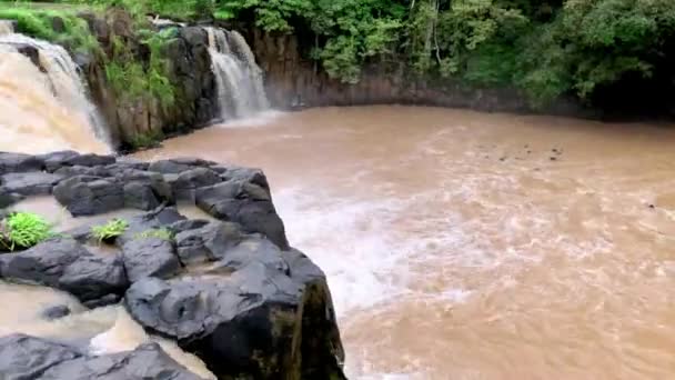 Slavný Jungle Vodopád Turistické Atrakce Chorrera Panama — Stock video