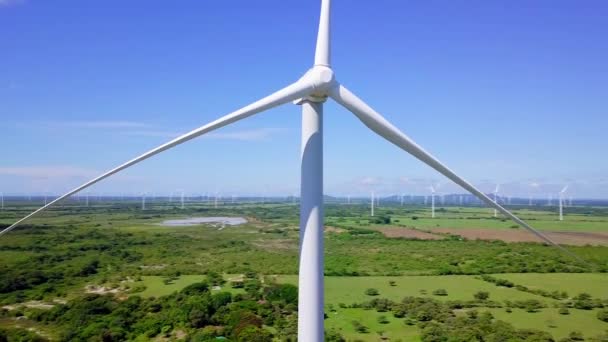 Energía Eólica Convertida Turbinas Penonome Panamá Drone Aéreo — Vídeos de Stock