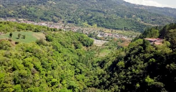 Helicopter Aerial View Boquete Town Chiriqui Province Panama Flying Canyon — Stock Video