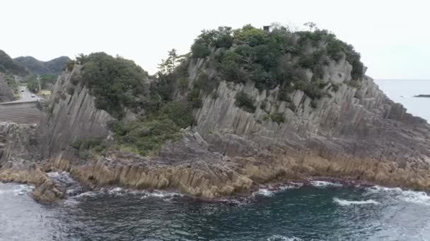 Hokojima Basalt Column Formation Island Fukui Giappone — Video Stock