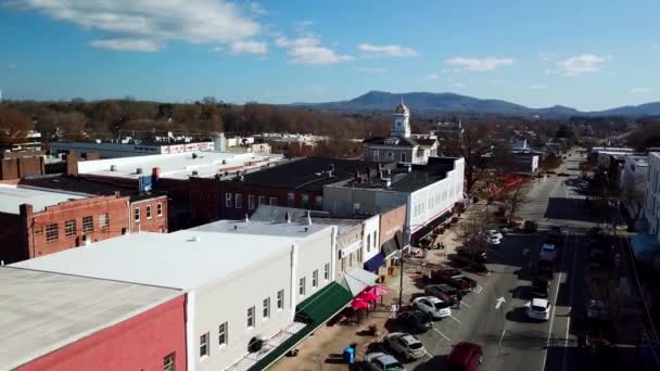 Aerial Pullout Morganton Morganton North Carolina Small Town America Small — Video Stock