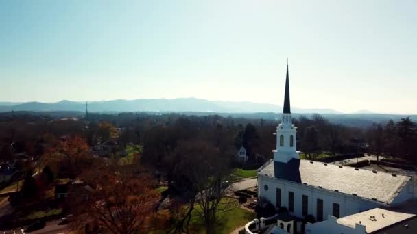 Igreja Morganton Morganton Carolina Norte Antena — Vídeo de Stock
