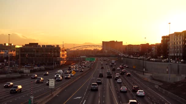 Traffico Nelle Ore Punta Sulla Denver Colorado — Video Stock