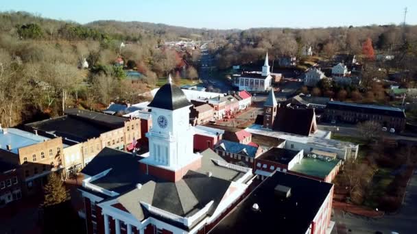 Aerial Flyover Washington County Courthouse Historiska Jonesborough Tennessee Jonesborough Jonesborough — Stockvideo