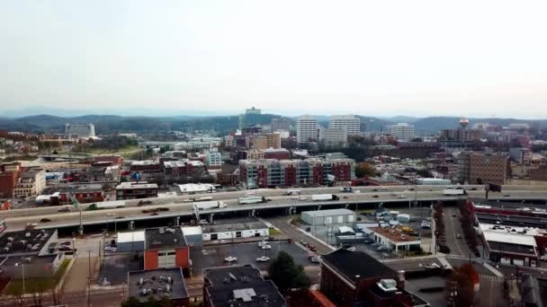 Knoxville Tennessee Aerial Skyline Con I40 Primo Piano Knoxville Tenn — Video Stock