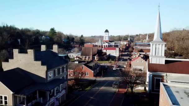 Aerial Historic Jonesborough Tennessee Jonesborough Jonesborough Tenn Washington County Courthouse — Video Stock