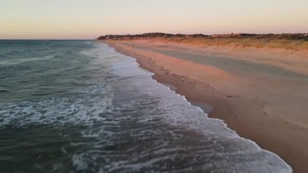 Port Noarlunga South Australia Drone Flight Lifting Crashing Waves See — Stock Video