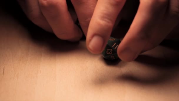 Two D20 Dice Rolled Slow Motion — Stock Video