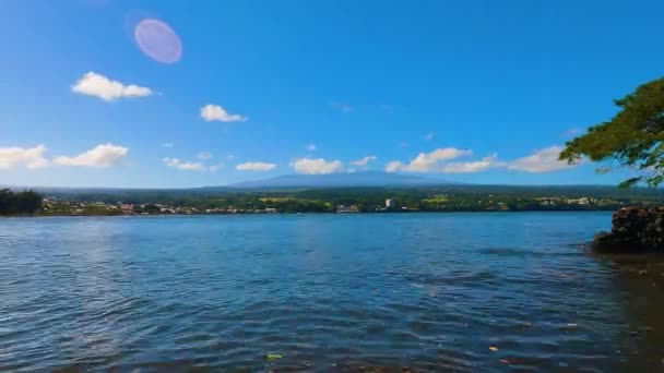 Mauna Kea Zeitraffer Aus Der Hilo Bay Während Eines Sonnigen — Stockvideo