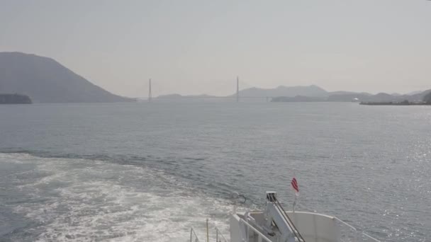 Εσωτερική Θάλασσα Της Ιαπωνίας Γέφυρα Tatara Στο Ιστορικό Του Νομού — Αρχείο Βίντεο