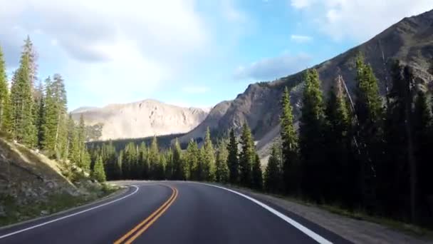 Pov Aufnahmen Vom Autofahren Den Rocky Mountains Von Colorado — Stockvideo