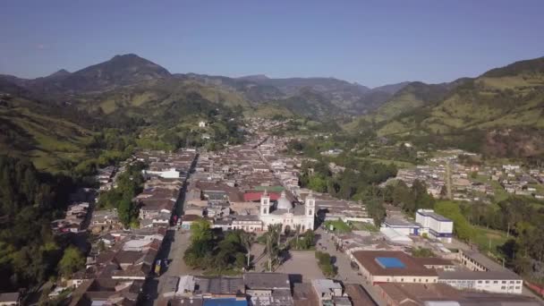 Luchtfoto Van Silvia Een Klein Stadje Het Departement Cauca Colombia — Stockvideo