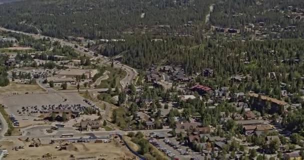 Breckenridge Colorado Aerial V15 Pohled Ptačí Perspektivy Lyžařská Střediska Hotely — Stock video