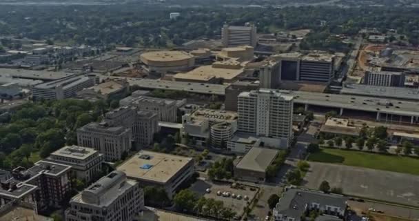 Birmingham Alabama Aerial Birdseye Vista Edifícios Arranha Céus Rodovias Movimentadas — Vídeo de Stock