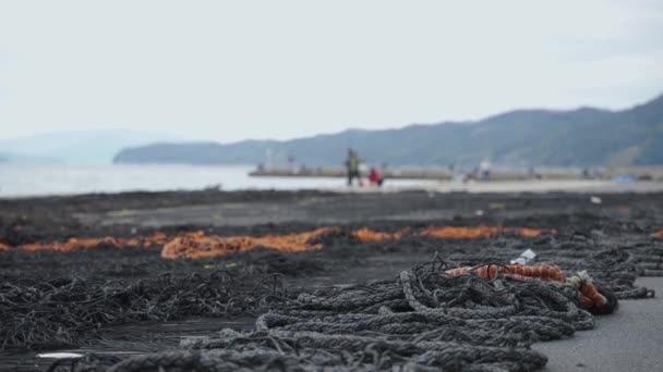 Ine Cho Kyoto Japonya Nın Balıkçı Köyü Ndeki Skeledeki Balıkçı — Stok video