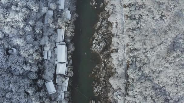 Top Aerial Utsikt Över Floden Katsura Och Sagano Järnväg Arashiyama — Stockvideo