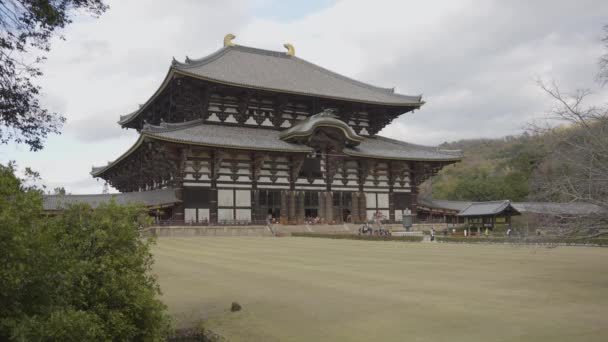 Todaiji Tempel Nara Japan Gründungstermin Bewölkten Tagen — Stockvideo