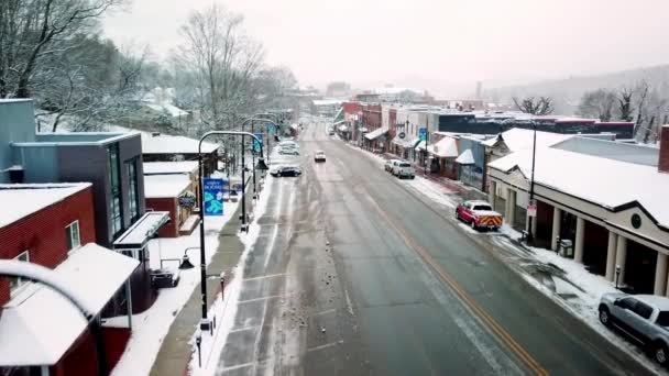 Śnieg Boone Boone Północna Karolina King Street — Wideo stockowe