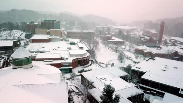 Mlha Sníh Appalachian State Campus Boone Boone North Carolina — Stock video