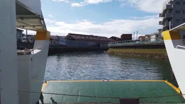 Θέα Στο Πλοίο Στο Onomichi Στο Shimanami Kaido Στη Χιροσίμα — Αρχείο Βίντεο