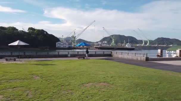 Onomichi City Hiroshima Pan Través Del Punto Partida Carretera Shimanami — Vídeos de Stock
