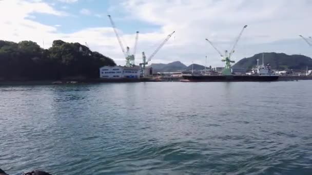 Porto Porto Onomichi Província Hiroshima Japão Longo Mar Interior — Vídeo de Stock