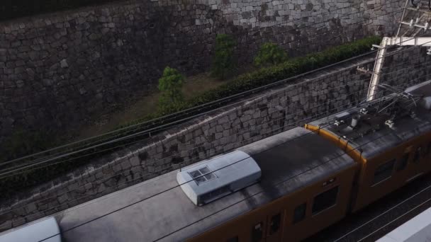 Σταθμός Fukuyama Tilt Από Τρένο Προς Κάστρο Fukuyama — Αρχείο Βίντεο