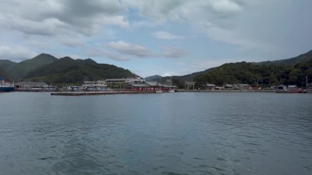 Miyaura Port Omishima Längs Shimanami Kaido Cycling Road Japan — Stockvideo