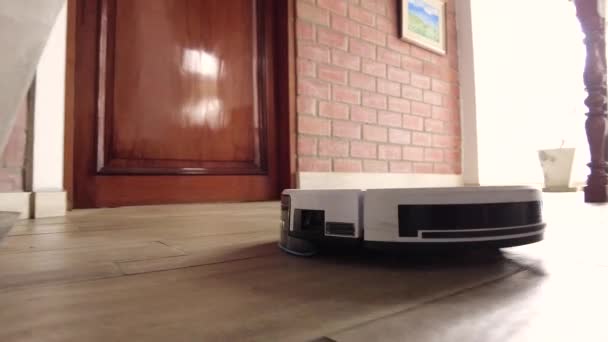 Робот Пылесос Технология Очистки — стоковое видео