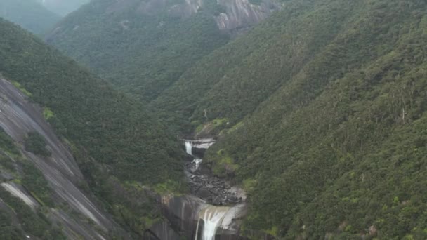 Vista Aérea Senpiro Falls Volando Vuelta Sobre Isla Yakushima Japón — Vídeo de stock